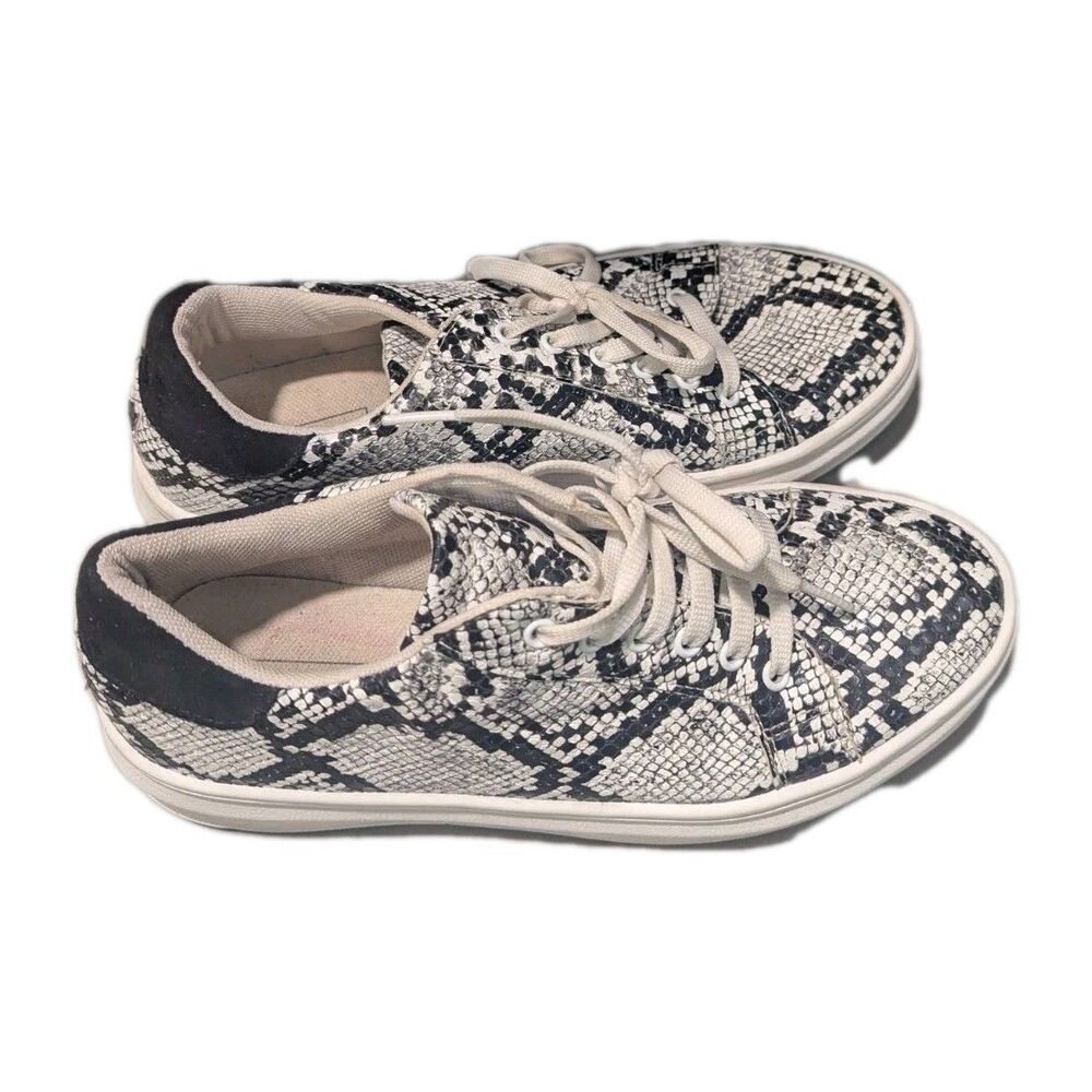 Topshop 40C04RBLK Faux Snakeskin Women’s Sneakers size 7 Thick Sole Clean‎